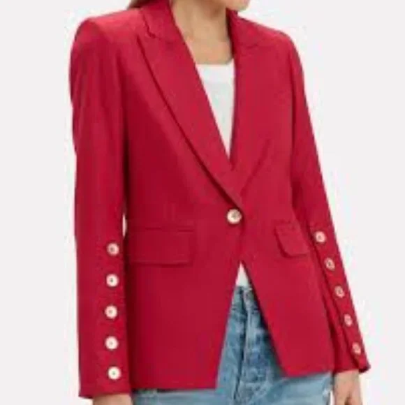 Veronica Beard Steele Cutaway Jacket - Red - Size 6 - Picture 1 of 3